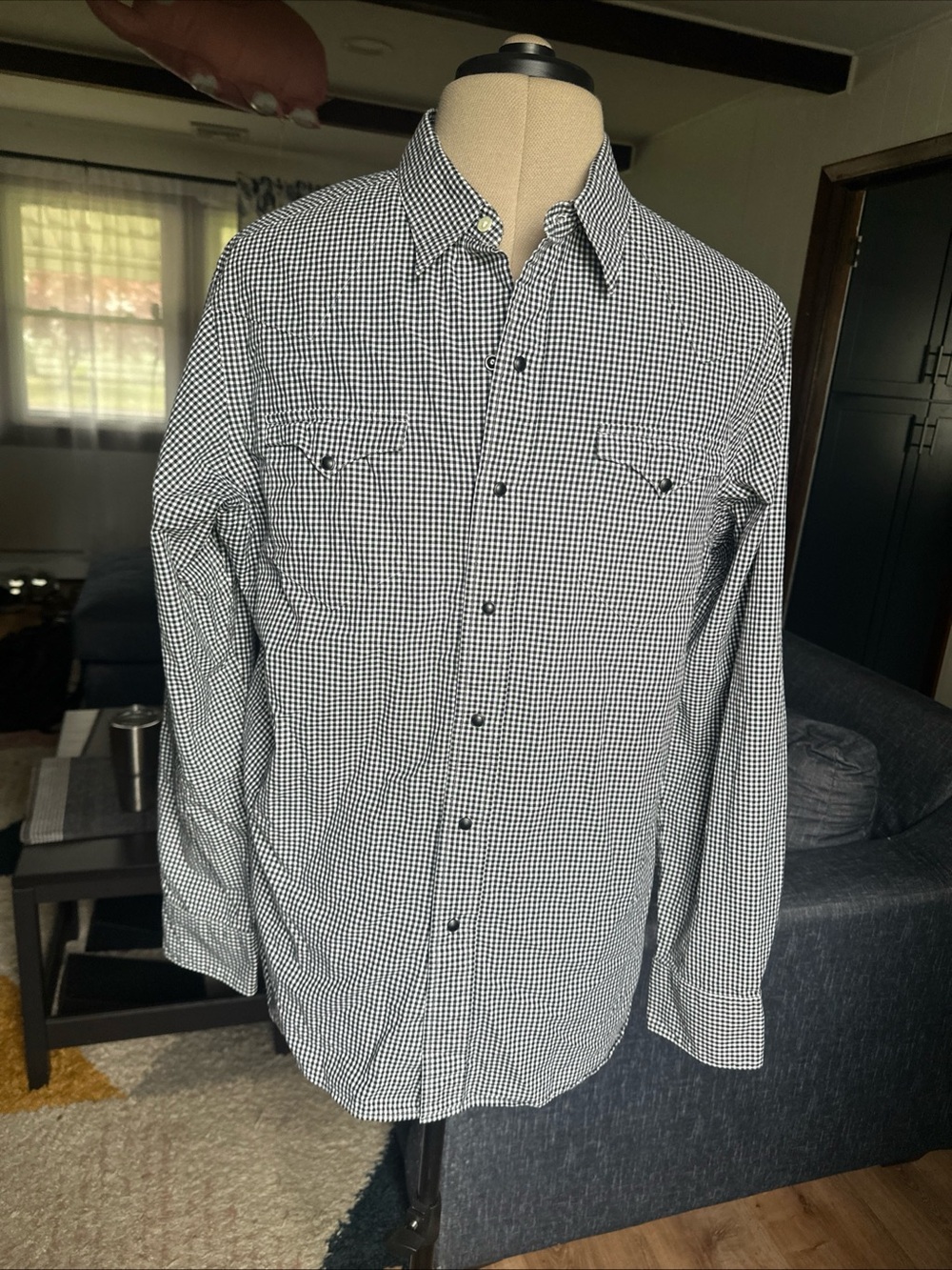 Polo Ralph Lauren RL Western Snap Button Shirt Black Gingham Check Men's Sz XXL